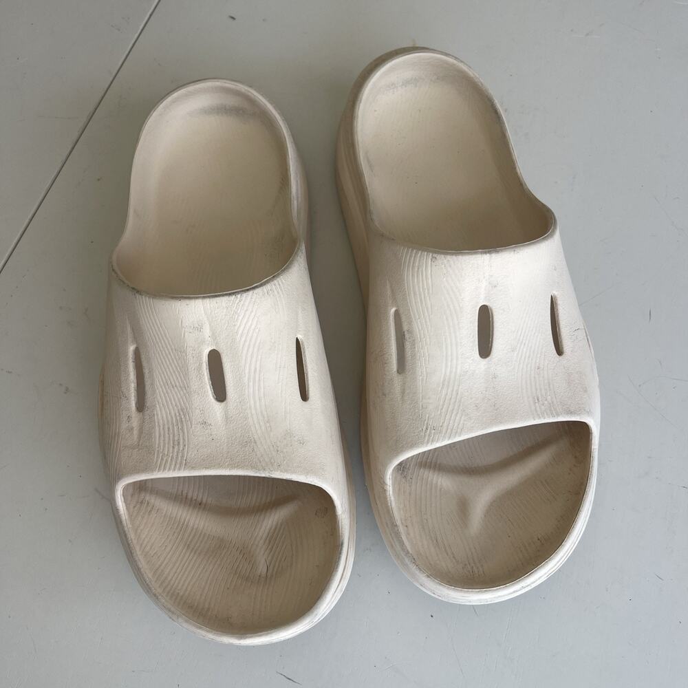 Hoka One One Slides Men 12 U Ora Recovery Slide 3 Vanilla Slip On Summer Beach